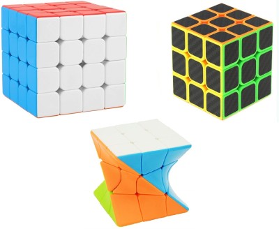 littlewish Speed Smooth Cube Combo Of 4x4x4x4, 3x3 Twister And Black Magic Puzzle Cube(2 Pieces)