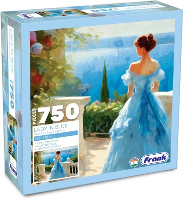 Frank Lady in Blue Jigsaw Puzzle for Adults and Kids(750 Pieces)(750 Pieces)