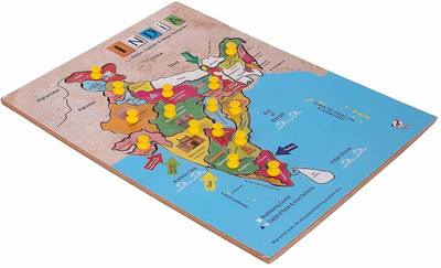AArozworld Educational India Map Puzzle – Wooden Toy for Learning States and Capitals(1 Pieces)