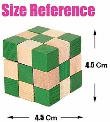 V India Wooden Snake Design Puzzle Cube for Your Kids to Improve Brain Activity(1 Pieces)