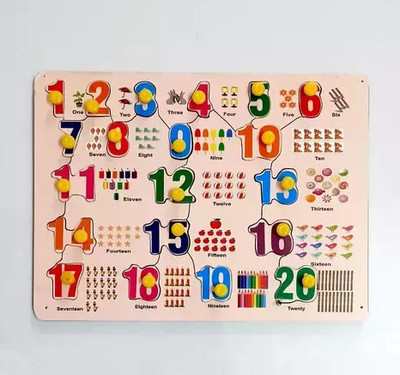 Plus Shine Educational Learning Letters & Number Puzzle Toy 1to20 Counting Board Blocks(1 Pieces)