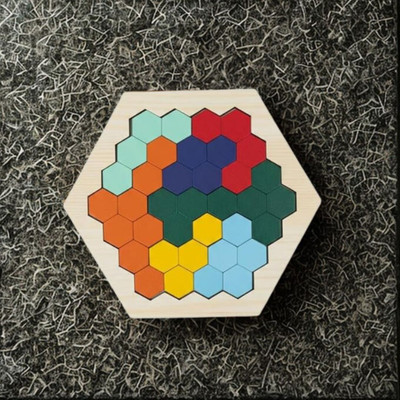 Esptronics Hexagon Puzzle Toy DIY Wooden STEM Educational Learning Game Perfect Children(1 Pieces)