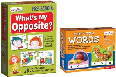 CREATIVE'S What's My Opposite + Fun with Words - Vocabulary Building games(58 Pieces)