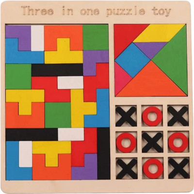 kidzmagic Kidz magic Wooden 3-in-1 Puzzle Toy(43 Pieces)