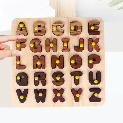 Plus Shine Educational Learning Toys Wooden Alphabet and Number Puzzle Board for Toddler(1 Pieces)
