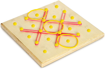 Plus Shine Wooden Geoboard Rubber Bands Create Figures Shape Puzzle Matrix Brain Teaser(1 Pieces)