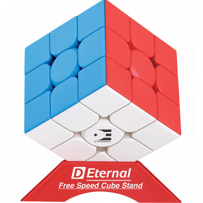 D ETERNAL Cube 3x3 High Speed Stickerless Magic Cubes Puzzle Game Toy(1 Pieces)