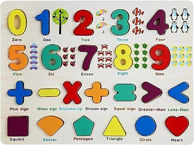 TRENDYKIDS Number & Shapes Matching Puzzle Toy, Preschool Activities Game for Kids(1 Pieces)