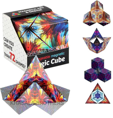 KHASALA BROTHERS 3D Changeable Magnetic Cube 3D Puzzle Shape Shifting Box Cubes Fidget Magic Cube(1 Pieces)