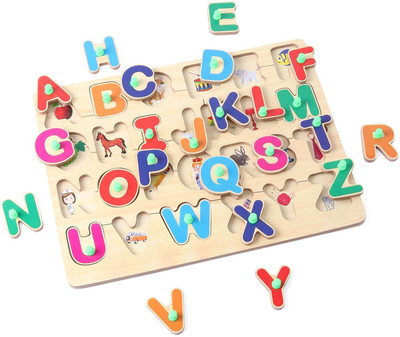 GAMLOID Creativity Through Educational learning A to Z English Alphabets Pictures Board(27 Pieces)