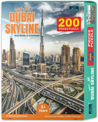 BOOKFORD Dubai Skyline Great wonder of architecture Jigsaw Puzzle Game & Fun & Learning(200 Pieces)