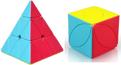 Authfort V2 stickerless Magic Cube Ivy Leaf Cube & Pyraminx Triangle Cube combo 2(2 Pieces)