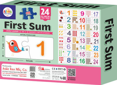 KIDISTIK First Sum Puzzle 24 self connecting 2 pc puzzle for kids 3 years plus(48 Pieces)
