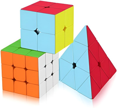 M-Alive Puzzle Brain Triger 2x2 3x3 Pyramid Cube Rubikers Rubik Combo Deal Set of 3(3 Pieces)