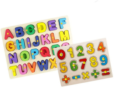 Cyrus Combo Wooden Learning Educational Board Alphabets, Numbers Puzzle, For Kids(41 Pieces)