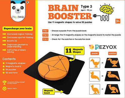 PEZYOX Play Panda Brain Booster Magnetic Shapes, Magnetic Board, Puzzle Book(1 Pieces)