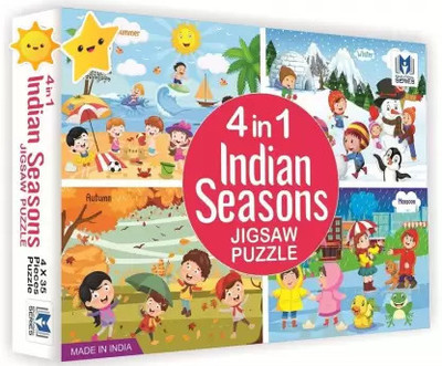 Game Phactory 4 in 1 Indian Seasons Jigsaw Puzzle for Kids. 4 Jigsaw Puzzles 35 Pieces Each(140 Pieces)