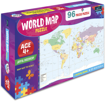BOOKFORD World Map Jigsaw Puzzle Jigsaw Puzzle Game & Fun and Learning(96 Pieces)