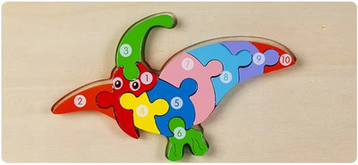 Villagers Product Wooden Parrot Puzzle for Kids | Learn Numbers 1–10 |Montessori Handmade Bird Toy(1 Pieces)
