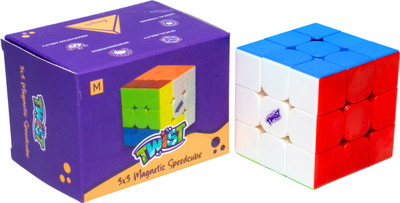 Cubelelo Twist 3M 3x3 (Magnetic) Stickerless Speed Cube | Comes with 48 NDM Magnets(1 Pieces)