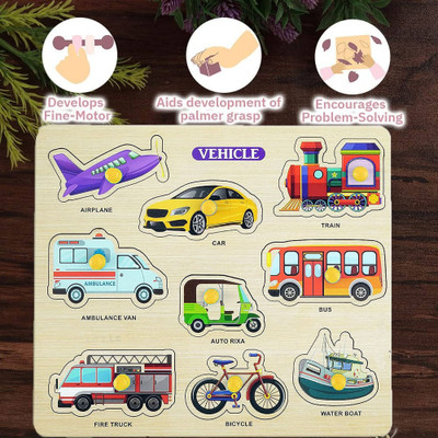 Plus Shine Identification Transport Characters Puzzle Transport Names Learning Shapes Toys(1 Pieces)