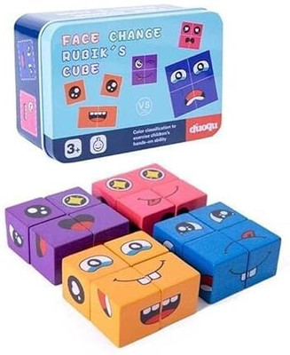 BANQLYN Emoji Cube Face Change Game for Kids, Learning Educational Emotion Change Blocks(16 Pieces)