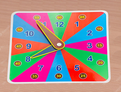 SHALAFI Wooden Watch Shape Sorting Toys Time Clock Puzzle Board Tray with Hour & Minute(1 Pieces)