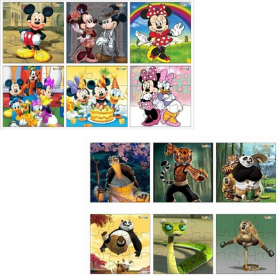 Todfod Wooden Jigsaw Puzzles Educational Toy for Kids Mickey Mouse & Kung Fu Panda(108 Pieces)