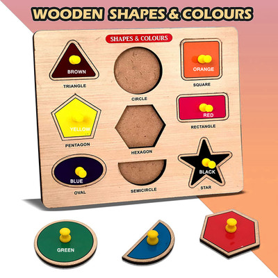 BUY SURETY Geometric Shape Matching Puzzle Color&Shape Puzzle Pegboard Sorting Blocks(1 Pieces)