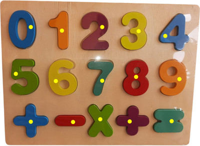 SHALAFI Educational Puzzle Blocks Toy 0 to 9 Counting Numbers & Shape Matching Board(1 Pieces)
