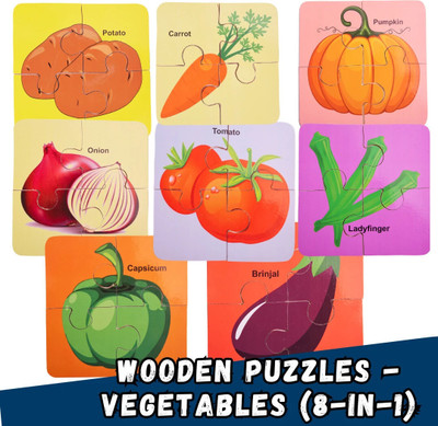 Toyjos Wooden Vegetables Puzzle - Fun and Learning Game for Toddlers(32 Pieces)