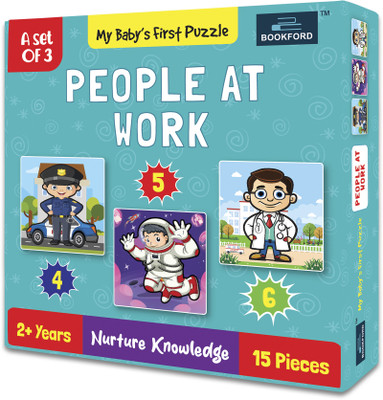 BOOKFORD My Baby'S First People At Work Jigsaw Puzzle Game & Fun and Learning(15 Pieces)