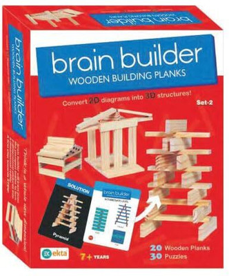Plutofit Educational and Learning Toy Brain Builder Wooden Building Planks Make Amazing(1 Pieces)