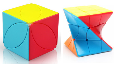 Authfort Twist 3x3 stickerelss Speed Cube & LEAF cube Combo 2(2 Pieces)