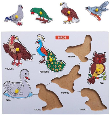 HIGHSEAS Colorful Beautiful Birds Matching Puzzle Board Tray Brain Teaser Indoor Game(1 Pieces)