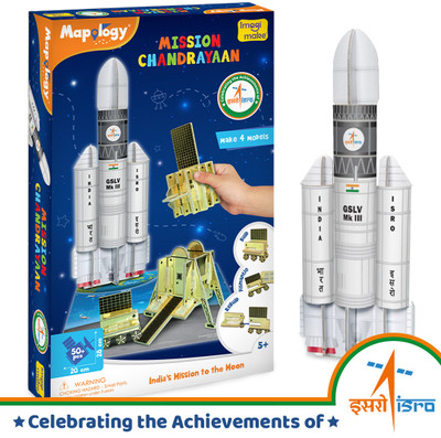 Imagimake Mapology Chandrayaan | ISRO Rocket Model & Satellite | Astronaut Toy(53 Pieces)