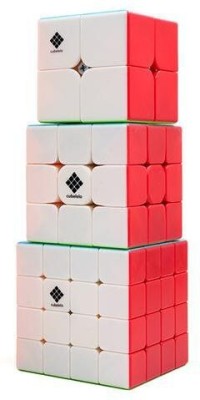 Cubelelo Drift 2x2, 3x3 & 4x4 Cube Combo (Stickerless) Speedcube Highspeed Magic Cube Puzzle(3 Pieces)