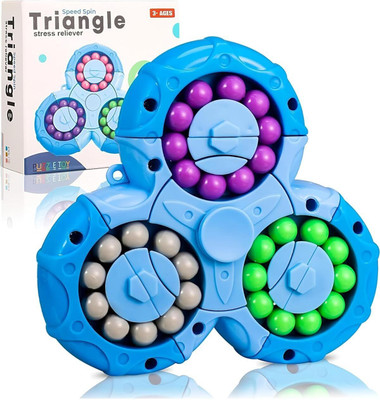 RINMAY Fingertip Rotation Magic Beans Puzzle & Fidget Spinner 3 in 1 FingerTip Toy Kids(1 Pieces)