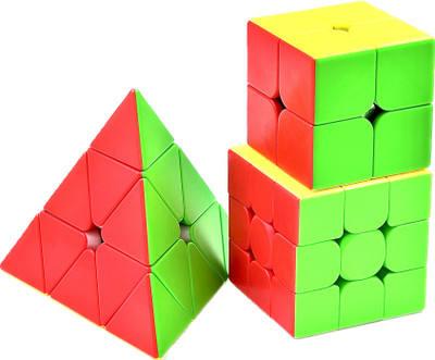 D ETERNAL Cube 2x2 3x3 Pyraminx Pyramid Triangle Cube Combo Set Bundle Cubic Toy Puzzle(3 Pieces)