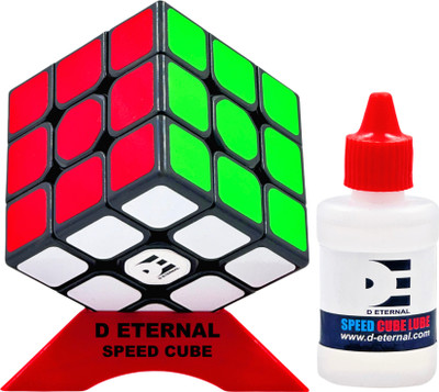 D ETERNAL Cube 3x3 High Speed Magic Puzzle Cubes Combo Set With Cube Lubricant & Stand(1 Pieces)