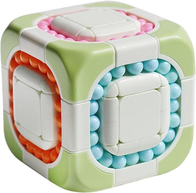 Kiditos Magic Bean 3x3 Rotating Finger Cube – 2-in-1 Educational Puzzle Toy for Kids(1 Pieces)