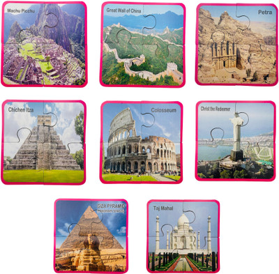Nugacart ICONIC WONDERS Educational Jigsaw Puzzles Brain Booster Games | 2 Yrs+(8 Pieces)