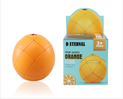 D ETERNAL Cube Fruit Shape Stickerless 3x3 Orange Cube Magic Puzzle Toy(1 Pieces)