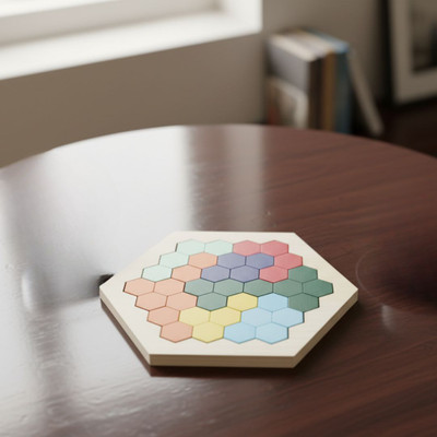 Esptronics DIY Hexagon Wooden Puzzle Toy STEM Learning Educational Game Kids and Children(1 Pieces)