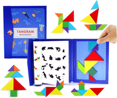 Mallexo Woodren Tangram Pattern Magnetic Puzzle Shape Mind Intelligence Developing Toy(1 Pieces)