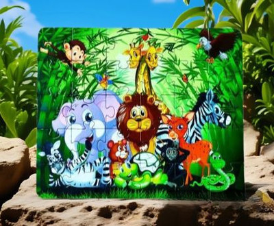 Mastermart Jungle Book Jigsaw Puzzle for Kids - in Eco Friendly Jut Potli(30 Pieces)