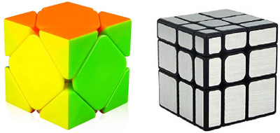 D ETERNAL Speed Cube Combo Set of Skewb & Mirror High Speed Puzzle Cubic Cube(2 Pieces)