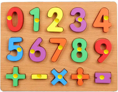 Plus Shine Wooden Alphabets and numbers Puzzle in Shape Toys and Game Math Counting Board(1 Pieces)