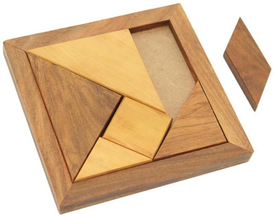 Mittimate Wooden Tangram Puzzle Brain Teaser for Kids 6+ I Educational & Intelligence Game(7 Pieces)