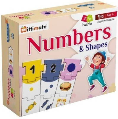 Mittimate Number & Shape Jigsaw Puzzle for Kids Age 2-4 I 54 Pieces Educational Toy I Gift(3 Pieces)